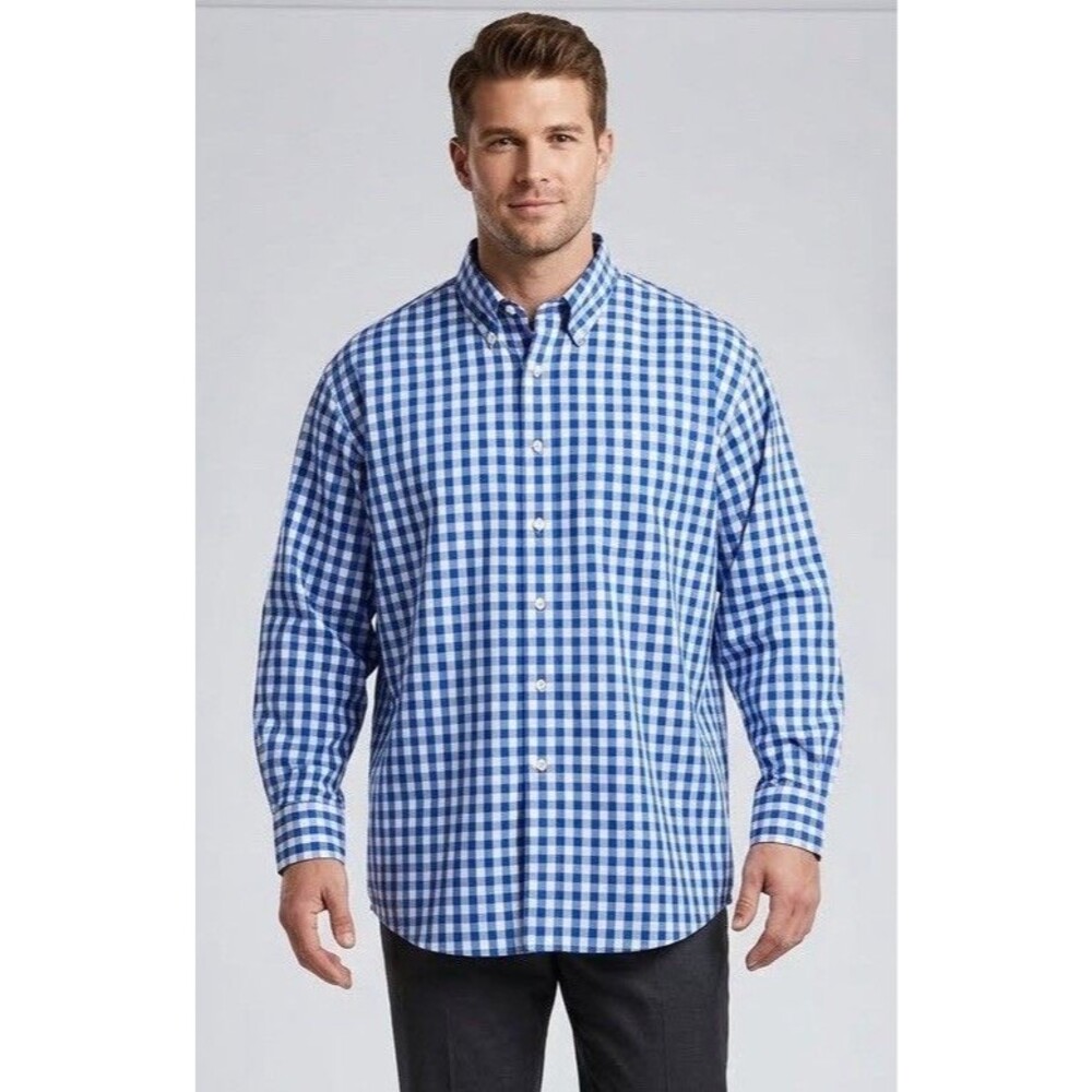 NWT Brooks Brothers Men’s Blue Plaid Long Sleeve Shirt Size 2XL